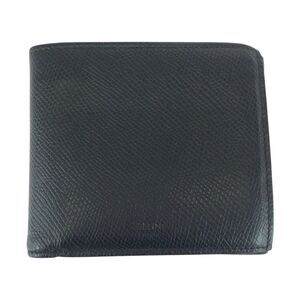 Celine Black Leather Compact Wallet
